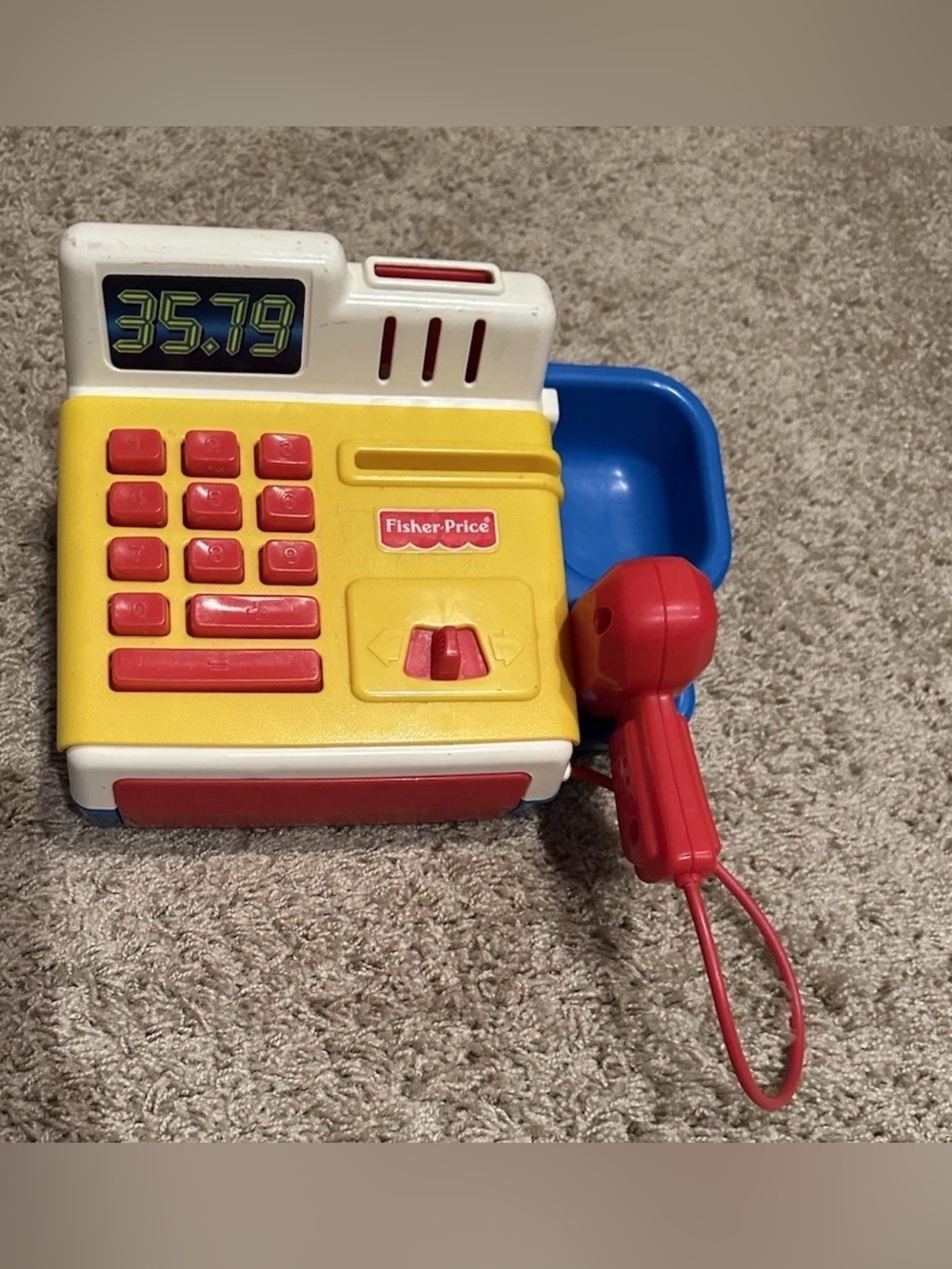 Vintage 1997 Fisher Price Cash Register Toy With Scanner Credit Card Slot